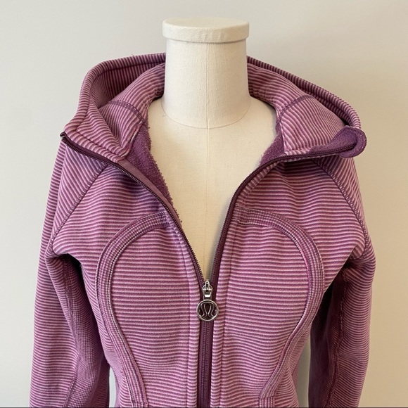 Lululemon Scuba Hoodie Muted Mauve Stripes Galore Microstripe - Picture 6 of 15